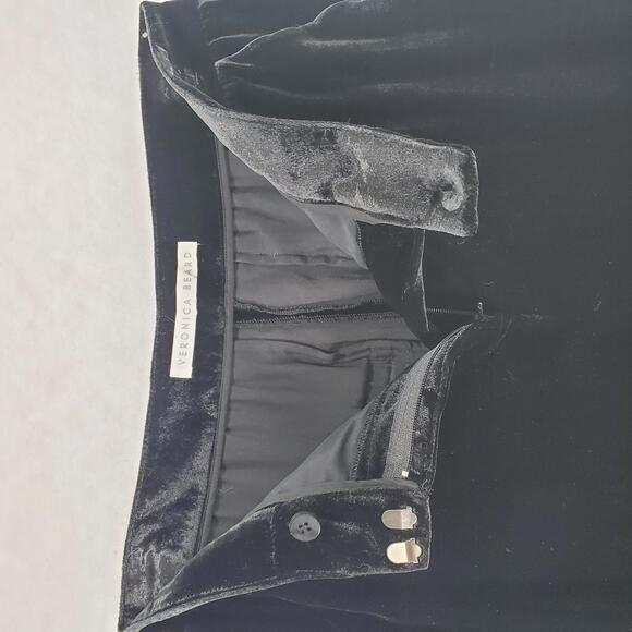 🪲 RARE Veronica Beard Ramsey Wide-leg High-waist Velvet Tux Pants, Black - Picture 12 of 15